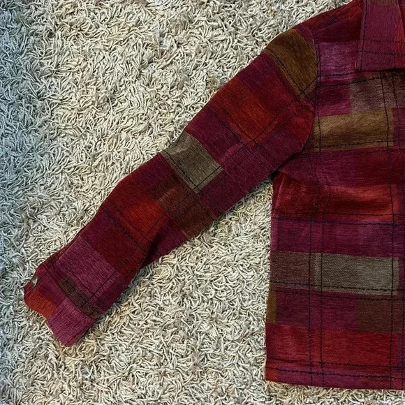 Christopher & Banks Pink,Red and Yellow Square Design Jacket Women Size Medium - Picture 5 of 11